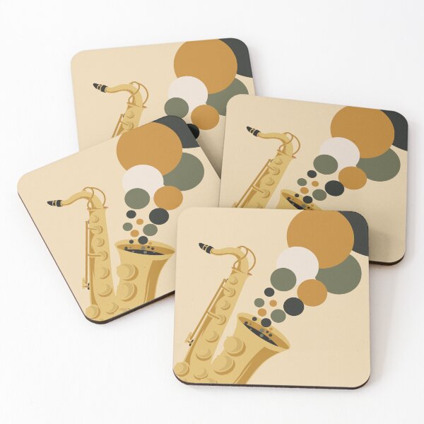 Item preview, Abstract Saxophone Sound Waves | Bauhaus Inspired Jazz Illustration | Mid Century Modern Music Print | Earth Tone Design designed and sold by Studio pod Burom.
