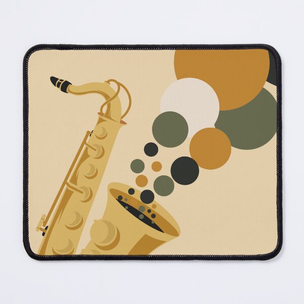 Item preview, Abstract Saxophone Sound Waves | Bauhaus Inspired Jazz Illustration | Mid Century Modern Music Print | Earth Tone Design designed and sold by Studio pod Burom.