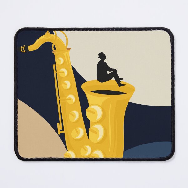 Item preview, Dreaming on a Saxophone | Surreal Jazz Illustration | Minimalist Music Print | Mid Century Modern Bauhaus Design designed and sold by Studio pod Burom.