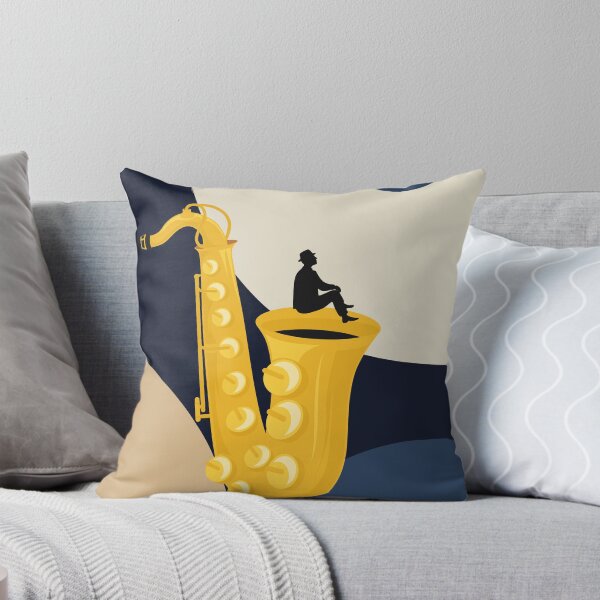 Item preview, Dreaming on a Saxophone | Surreal Jazz Illustration | Minimalist Music Print | Mid Century Modern Bauhaus Design designed and sold by Studio pod Burom.