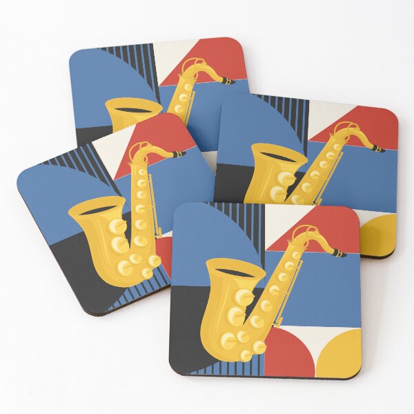 Item preview, Bauhaus Saxophone Print | Geometric Mid Century Modern Music Design | Abstract Jazz Illustration | Primary Colors designed and sold by Studio pod Burom.