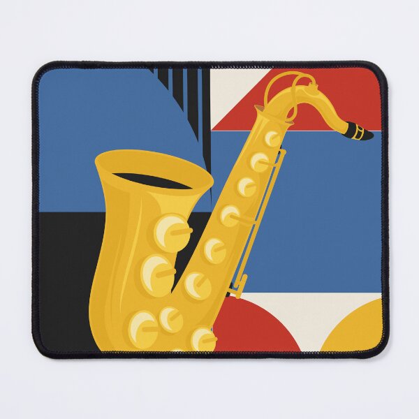 Item preview, Bauhaus Saxophone Print | Geometric Mid Century Modern Music Design | Abstract Jazz Illustration | Primary Colors designed and sold by Studio pod Burom.