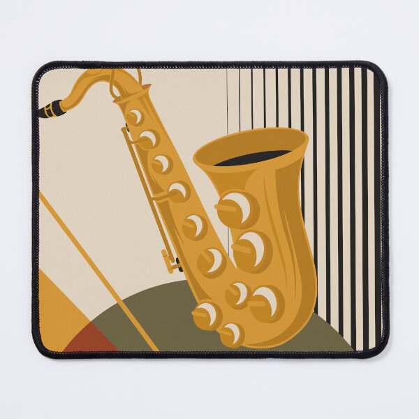Item preview, Bauhaus Saxophone Print | Vintage Geometric Music Design | Mid Century Modern Jazz Illustration | Earth Tone Abstract designed and sold by Studio pod Burom.