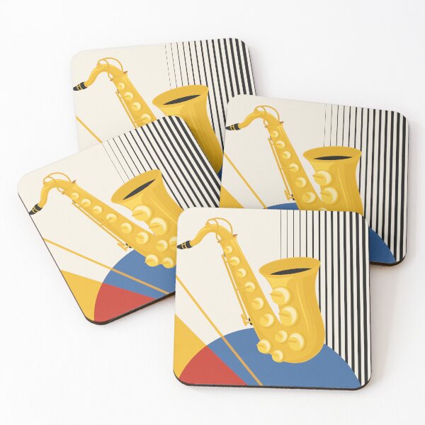 Item preview, Bauhaus Saxophone Print | Geometric Mid Century Modern Music Illustration | Abstract Jazz Design designed and sold by Studio pod Burom.