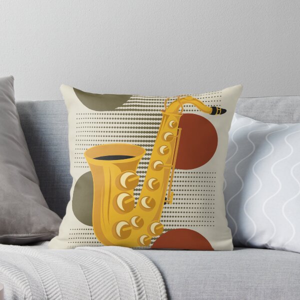 Item preview, Bauhaus Saxophone Print | Vintage Earth Tone Geometric Jazz Illustration | Mid Century Modern Music Design designed and sold by Studio pod Burom.