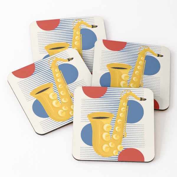 Item preview, Bauhaus Saxophone Print | Mid Century Modern Jazz Design | Geometric Abstract Music Illustration | Primary Colors designed and sold by Studio pod Burom.