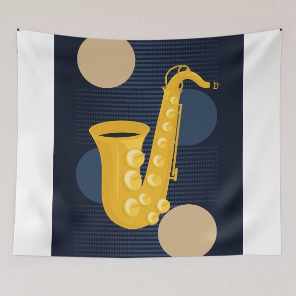 Item preview, Bauhaus Saxophone Print | Mid Century Modern Geometric Jazz Illustration | Abstract Retro Music Design designed and sold by Studio pod Burom.