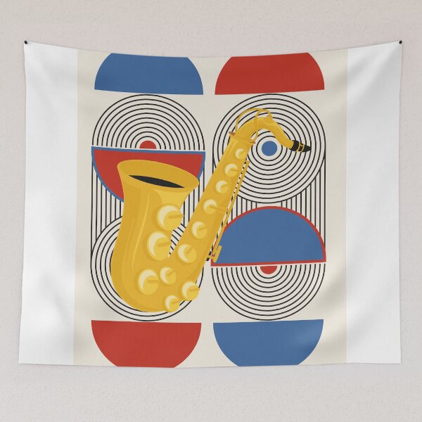 Item preview, Bauhaus Saxophone Art | Mid Century Modern Jazz Print | Geometric Music Illustration | Abstract Retro Design designed and sold by Studio pod Burom.
