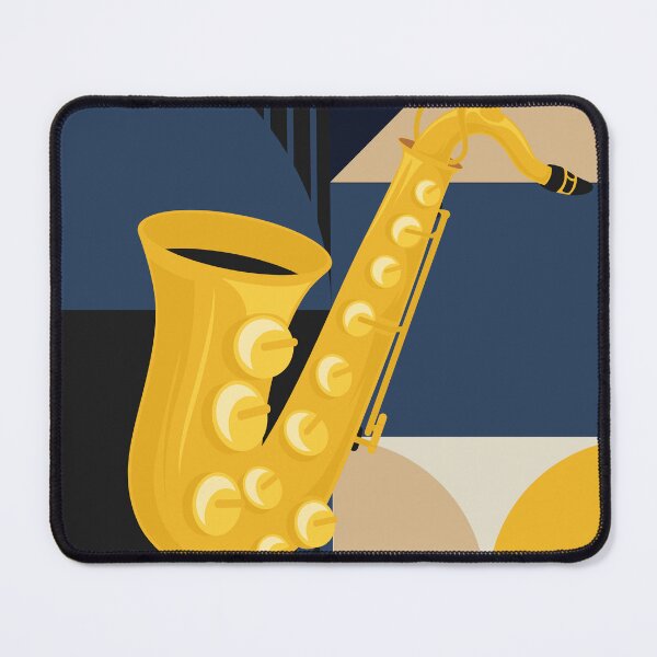 Item preview, Minimalist Bauhaus Saxophone | Modern Jazz Art | Geometric Brass Instrument Illustration | Mid-Century Music Print designed and sold by Studio pod Burom.