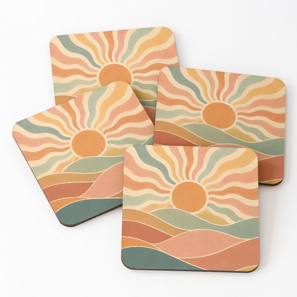 Item preview, Wavy Retro Sunburst Desert Dunes  designed and sold by Jaideep Walia.