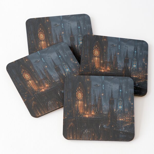 Item preview, Dark Gothic Cyberpunk City at Night designed and sold by Vaelia.