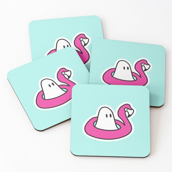 Item preview, Ghost on Flamingo Floaty designed and sold by Cute-Chaotic-Co.