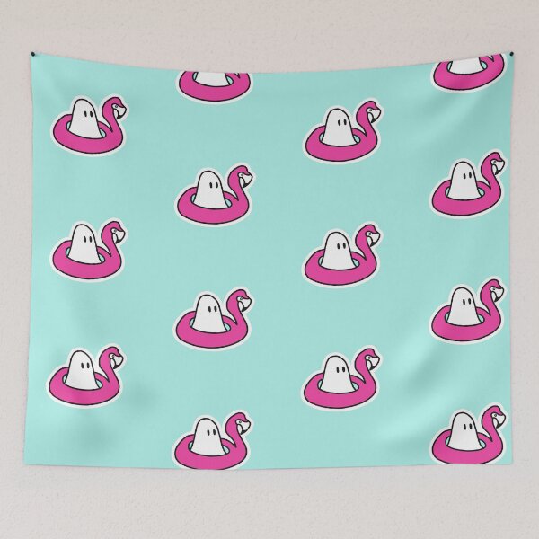 Item preview, Ghost on Flamingo Floaty designed and sold by Cute-Chaotic-Co.
