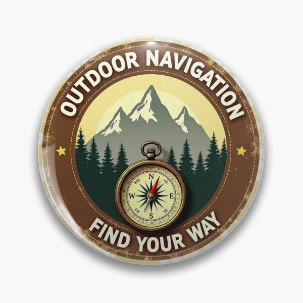 Item preview, Vintage Compass Mountain Patch Design designed and sold by GabeMountainArt.