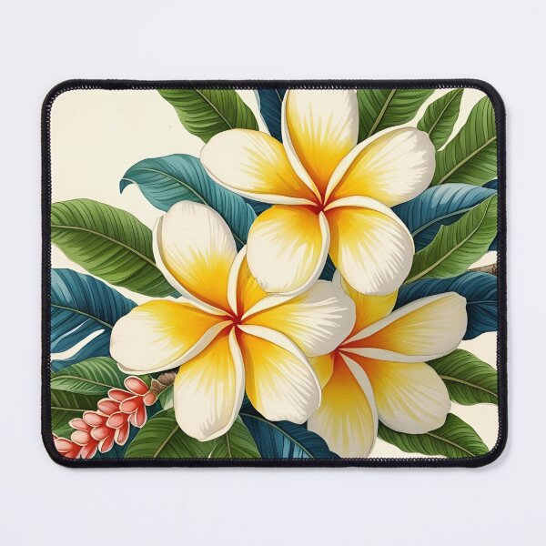 Item preview, Vintage Yellow Frangipani Watercolour Retro Tropical Botanical Art designed and sold by SerenebySL.