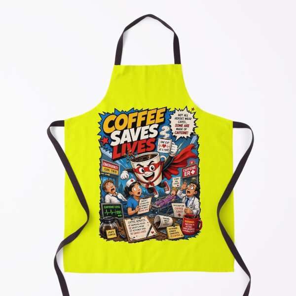 Item preview, Coffee Saves Lives – Funny Comics Design designed and sold by Mac Sketches.