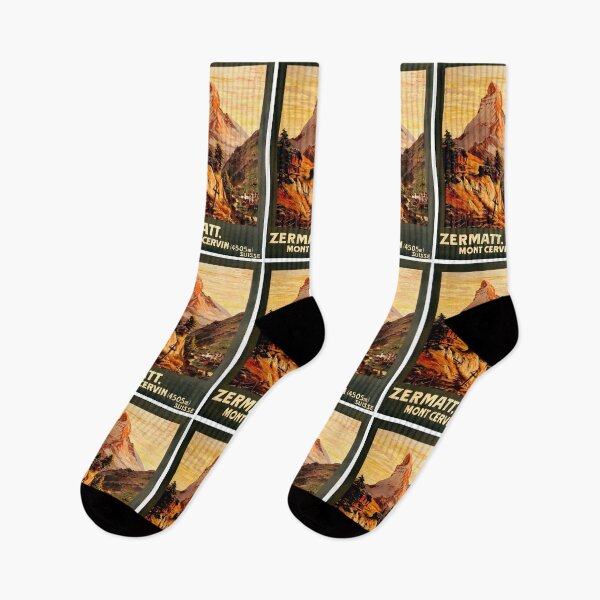 Item preview, Vintage Travel Poster | Zermatt Switzerland | Mont Cervin & Matterhorn | Sunrise Sunset Art | Swiss Alps Scenic Decor designed and sold by artofuniverse.