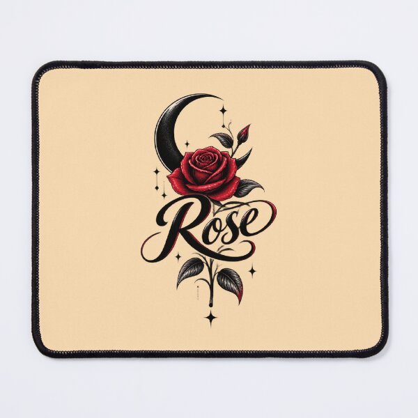 Item preview, Dark Red Rose Crescent Moon Gothic Tattoo Vintage Art designed and sold by Shakhbata-1.