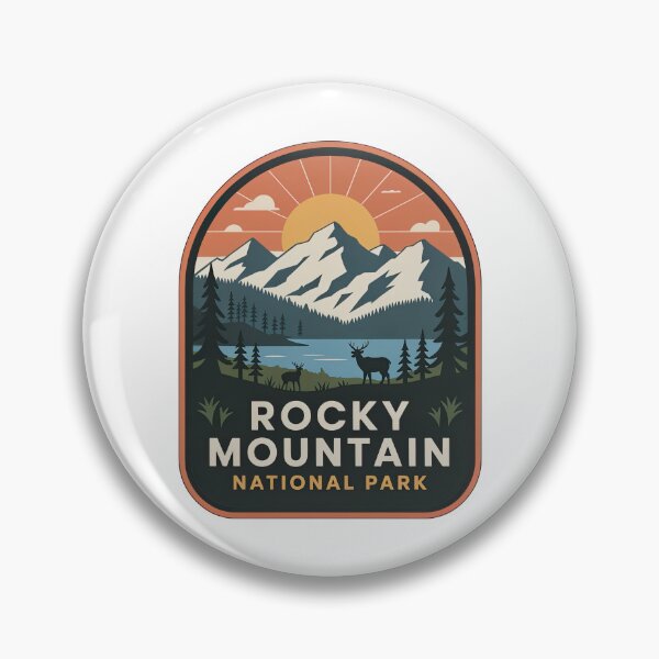 Item preview, Rocky Mountain National Park Vintage Travel Badge designed and sold by Teelogic.