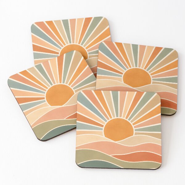 Item preview, Retro Sunshine Rolling Hills Landscape designed and sold by Jaideep Walia.