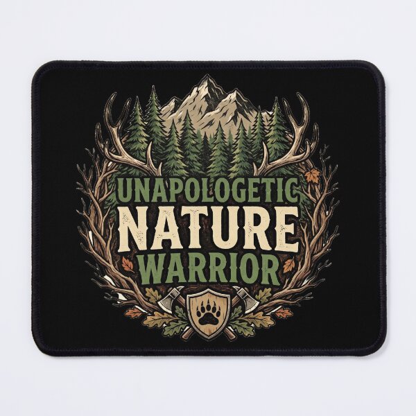 Item preview, Unapologetic Nature Warrior: Wilderness Mountains Emblem designed and sold by Brain Fog Lab.