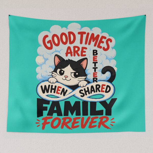 Item preview, Cute Cat Family Forever Art Print designed and sold by Nadiename.