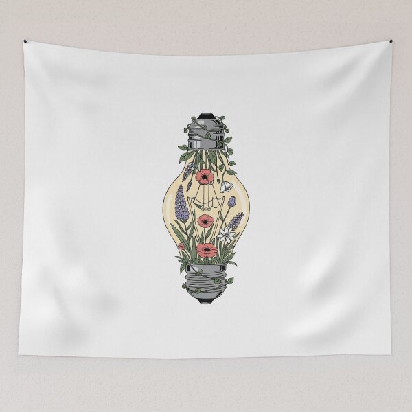 Item preview, Floral Lightbulb Botanical Wildflower Cottagecore Art designed and sold by Dzblack.