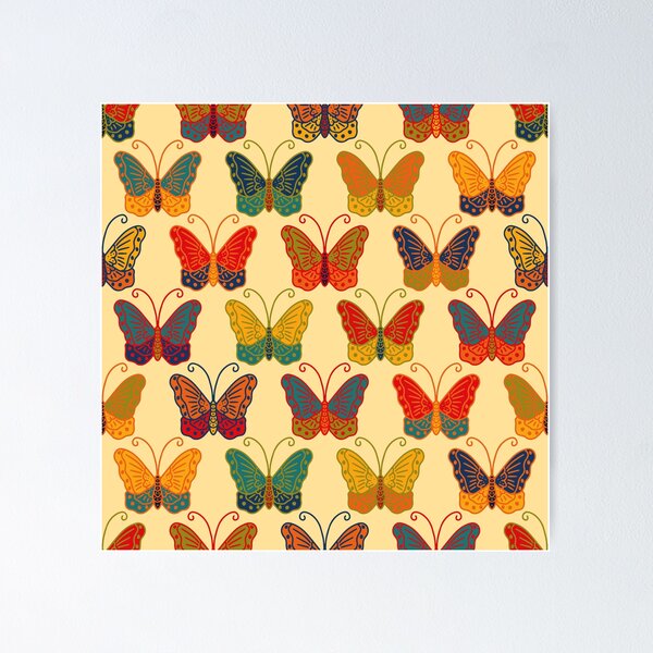 Item preview, 70s Retro Butterfly Pattern Earthy Boho Whimsical designed and sold by chriswo-design.