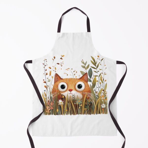 Item preview, Adorable Orange Cat Hiding in the Garden – Cute Cartoon Cat designed and sold by Awarrie.