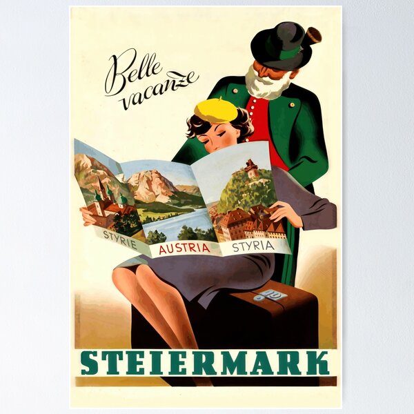 Artikelvorschau, Vintage Steiermark Reiseposter | Art Deco & Modernistischer Stil | Österreich Tourismus Mitte des 20. Jahrhunderts | Elegante Wandkunst entworfen und verkauft von artofuniverse.
