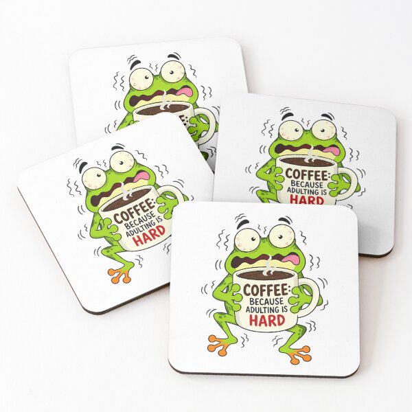 Item preview, Panicked Frog Holding Coffee Mug designed and sold by Linework Studio.