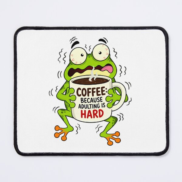 Item preview, Panicked Frog Holding Coffee Mug designed and sold by Linework Studio.