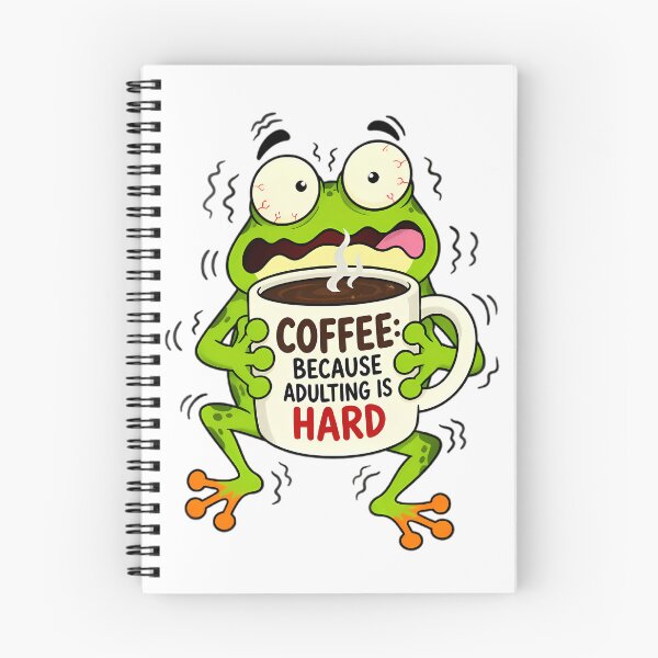 Item preview, Panicked Frog Holding Coffee Mug designed and sold by Linework Studio.