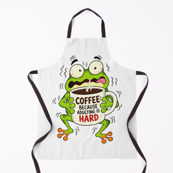 Item preview, Panicked Frog Holding Coffee Mug designed and sold by Linework Studio.