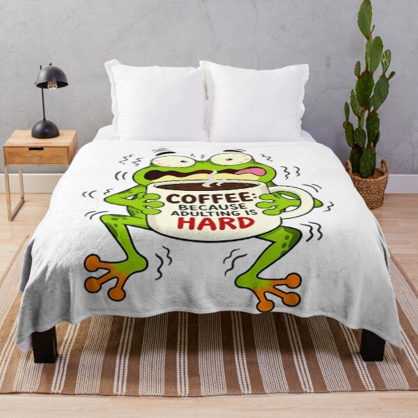 Item preview, Panicked Frog Holding Coffee Mug designed and sold by Linework Studio.