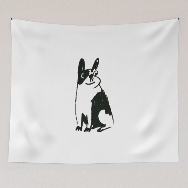 Item preview, Quirky French Bulldog Black and White Sketch designed and sold by Ramona-Gliga.