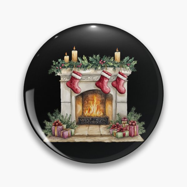 Item preview, Festive Fireplace with Stockings designed and sold by toKencrong.