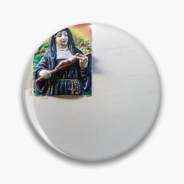 Item preview, Ceramic Saint Plaque Religious Icon of a Nun Holding a Crucifix on a White Wall designed and sold by Nmallia.