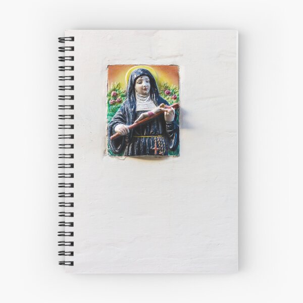 Item preview, Ceramic Saint Plaque Religious Icon of a Nun Holding a Crucifix on a White Wall designed and sold by Nmallia.