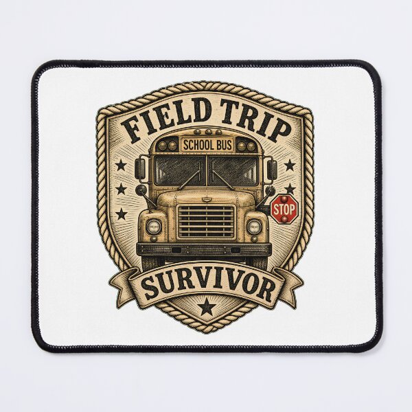 Item preview, Field Trip Survivor — Funny School Bus Teacher Badge Shirt designed and sold by Uglyandcute.