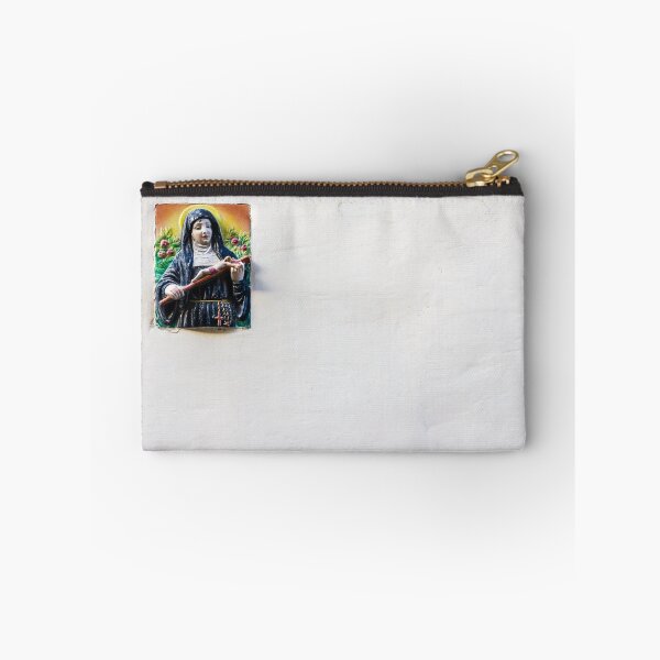 Item preview, Ceramic Saint Plaque Religious Icon of a Nun Holding a Crucifix on a White Wall designed and sold by Nmallia.
