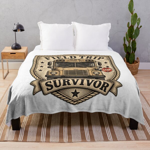 Item preview, Field Trip Survivor — Funny School Bus Teacher Badge Shirt designed and sold by Uglyandcute.