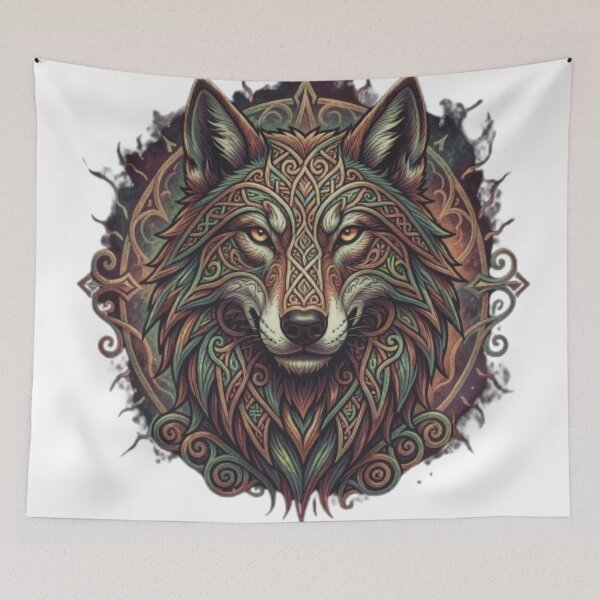 Item preview, Wolf Head Dynamic Celtic designed and sold by Kirrindy Designs.