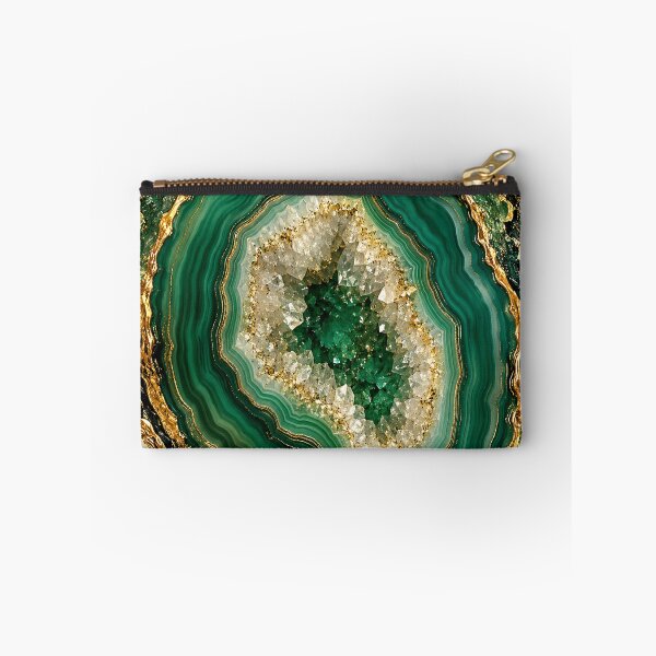 Item preview, Emerald & Gold Agate Slice designed and sold by teemix.