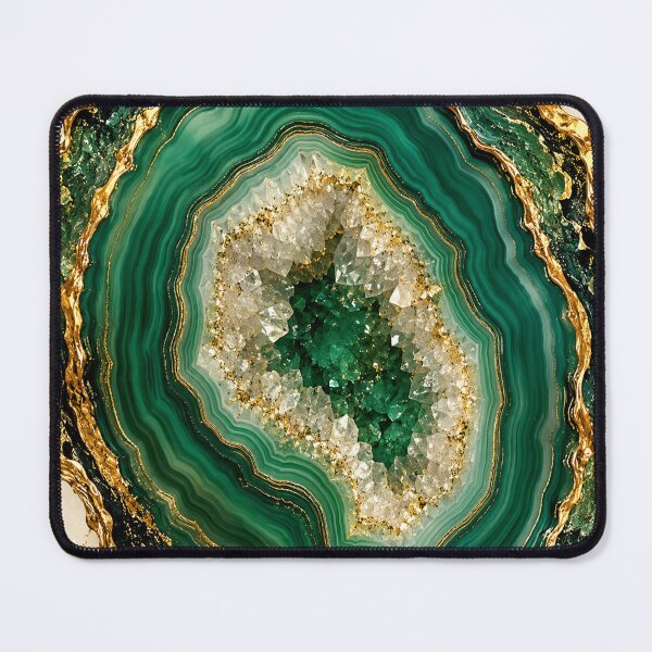 Item preview, Emerald & Gold Agate Slice designed and sold by teemix.