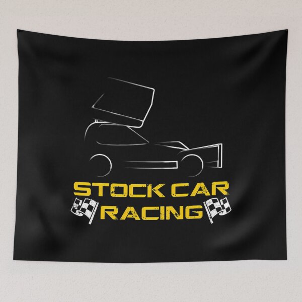 Item preview, Stock Car Racing Car With Chequered Flags designed and sold by AmyCheneve.