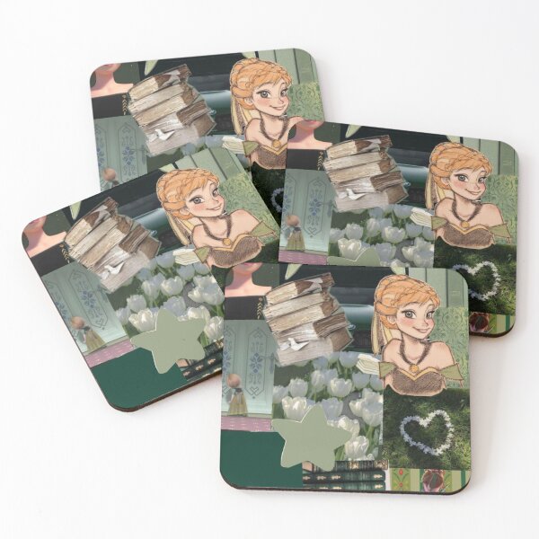 Item preview, Anna Frozen Green Princess Cottagecore Bookish Aesthetic Collage designed and sold by lilacWhim.