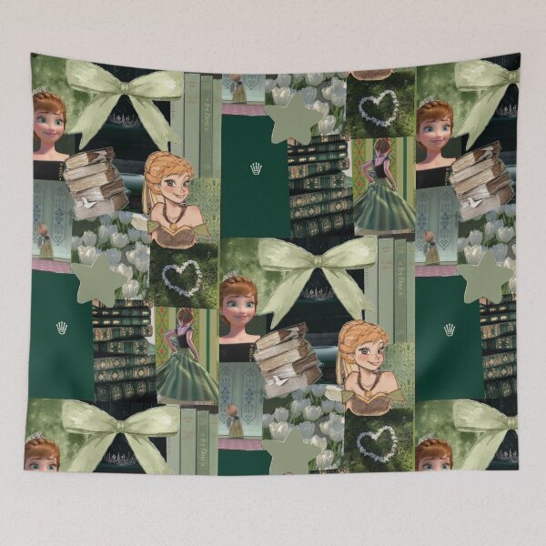 Item preview, Anna Frozen Green Princess Cottagecore Bookish Aesthetic Collage designed and sold by lilacWhim.