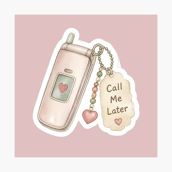 Item preview, Call Me Later – Y2K Flip Phone Keychain Sticker designed and sold by ManggaeJM.
