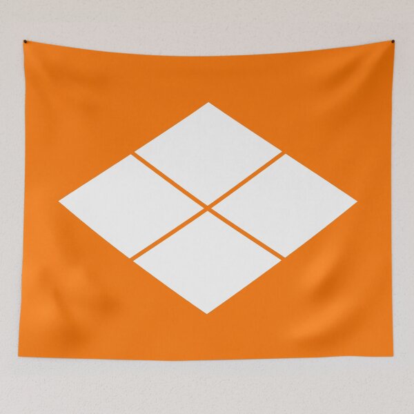 Item preview, Takeda Shingen Crest - Takeda Bishi Samurai Mon White Orange / Japanese Crest  designed and sold by 戦国まーけっと SENGOKU MARKET.